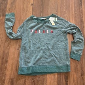 C&C California Sea Moss Blue Green FA LA LA Long Sleeve Fleece Shirt Size L